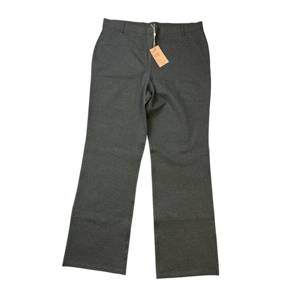 Quince Ultra-Stretch Ponte Bootcut Pants Women's sz XL/16 NWT Charcoal - Picture 2 of 10